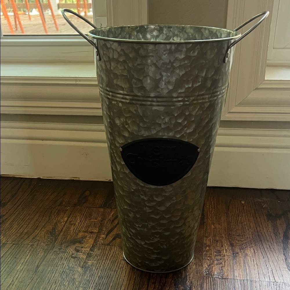 Merry Christmas holiday bucket decoration